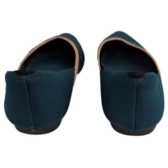 Vivaia Pointed-Toe V-Cut Flats in Deep Peacock - Euro Size 41 - Picture 9 of 11